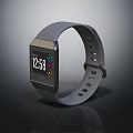 Gray Smart Watch With Digital Display Color Icons And Gray Wrist Strap Design