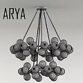 Modern Gold Metal Chandelier With Multiple White Lampshades And Elegant Hanging Design
