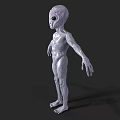 Alien 3D Game and Movie Character with Large Head Big Eyes and Thin Body