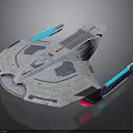 Futuristic Cosmic Spaceship Model With Advanced Aerospace Design And Colorful Accents