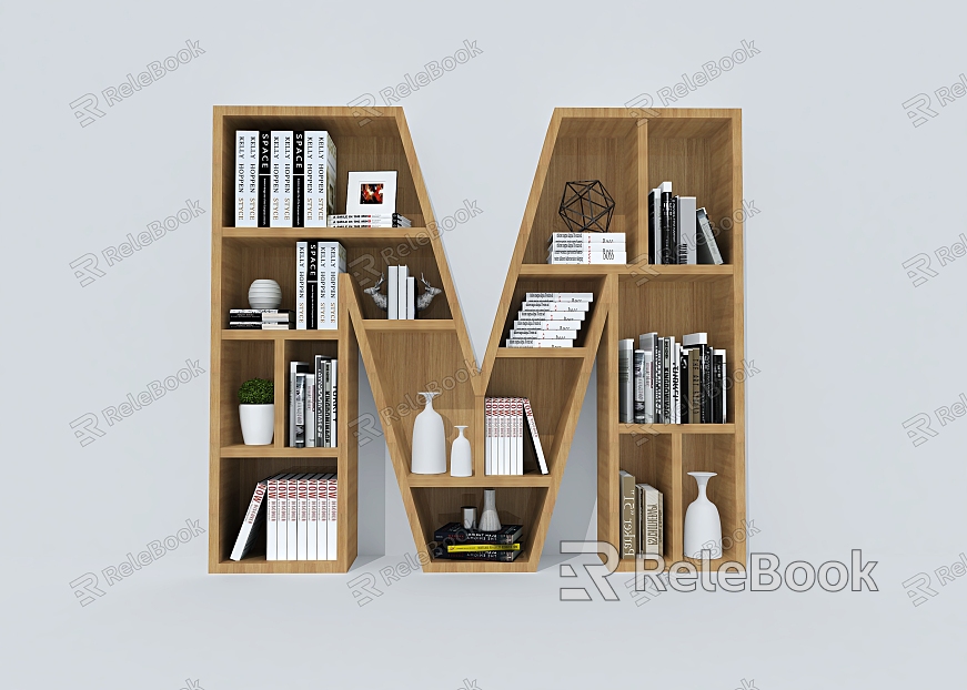 Bookcase Bookshelf Container Creative Bookcase Letter Bookcase model