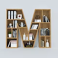 Bookcase Bookshelf Container Creative Bookcase Letter Bookcase 3d model