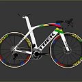TREK Road Bike With White Frame And Colorful Wheel Design For Modern Cycling