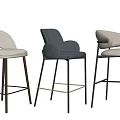 Modern Stylish Bar Stools With Upholstered Seats And Metal Wooden Legs