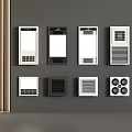 Modern Daily Electrical Ventilation Appliances With Various Designs And Wall Mounted Grilles