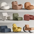 Modern Single Sofa Collection With Various Colors And Stylish Upholstered Designs 3d model