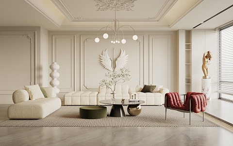 French Living Room 3d model