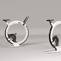 Modern White Elliptical Fitness Equipment With Black Components For Home Exercise