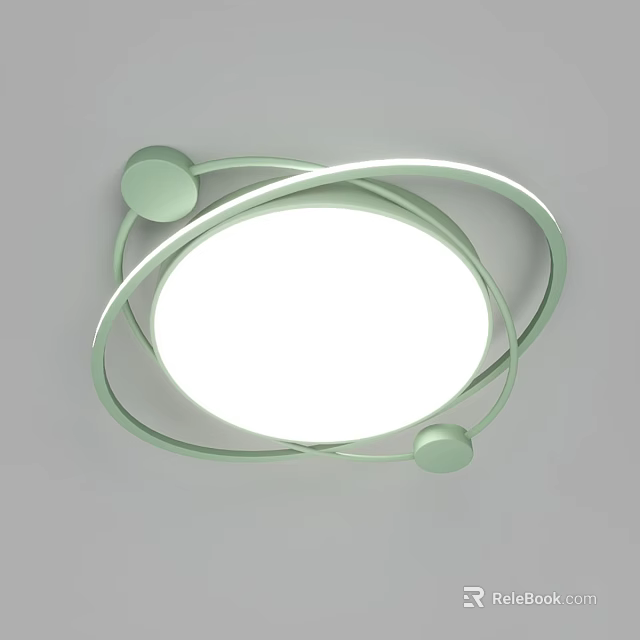 Modern Green Circular Design Ceiling Light With White Central Light And Small Round Accents 3d model