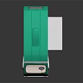 Green And White Food Truck As Mobile Commercial Kitchen Equipment With Red Accents
