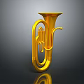 Golden Tuba Shaped Decorative Household Item For Home Interior Decoration