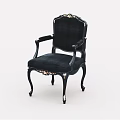 Black Accent Chair with Gold Carved Accents Armrests and Elegant Curved Legs Design