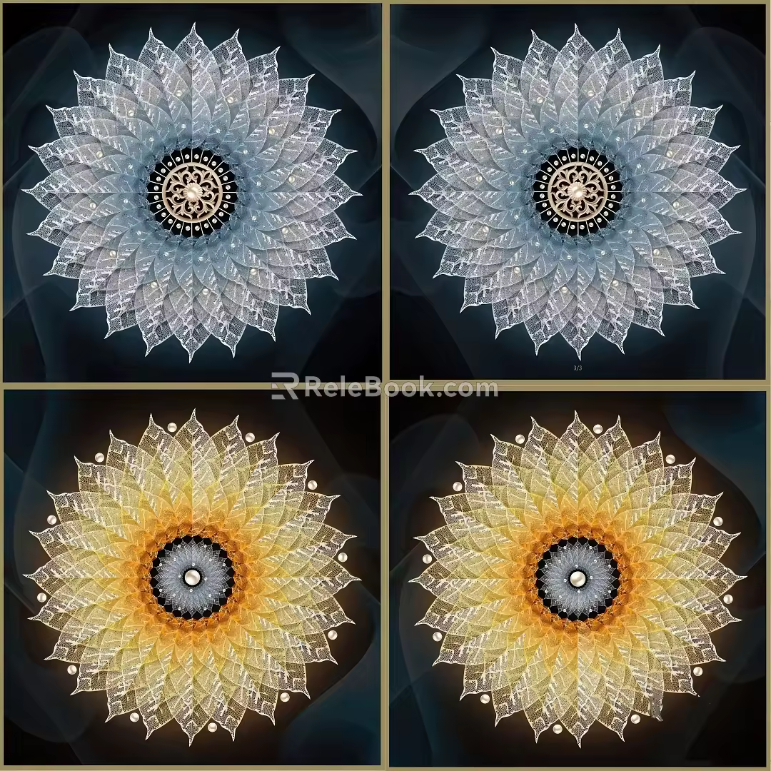 flower-shaped decorative painting 3d model