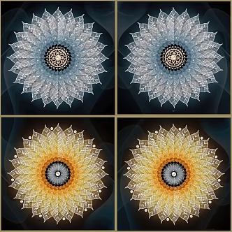 flower-shaped decorative painting 3d model