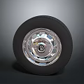 Car Tire With Shiny Chrome Wheel Rim And Classic Design Details