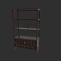 Classic Chinese Style Wooden Bookshelf With Multiple Shelves And Cabinet Doors Design
