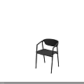 Modern Black Leisure Chair with Metal Frame and Comfortable Upholstered Seat Design