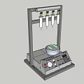 Industrial Laboratory Equipment With Metal Frame Vertical Tubes Circular Platform And Control Panel