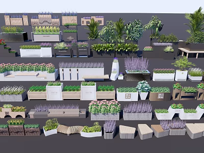 Flower Planters And Pots With Various Designs For Outdoor Garden Decoration 3d model