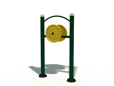 Outdoor Sports Equipment With Green Support Poles And Yellow Circular Training Plates 3d model