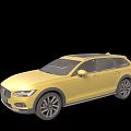 Yellow Station Wagon Car With Sleek Exterior Design And Roof Rack