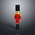 Classic Nutcracker Doll With Red Uniform Black Tall Hat Yellow Accents and Black Boots