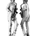 Woman in White Ripped Top and Ripped Jeans Holding Saxophone in Casual Style