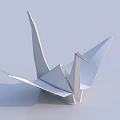 Handmade White Paper Origami Crane With Clean Folds On Light Background