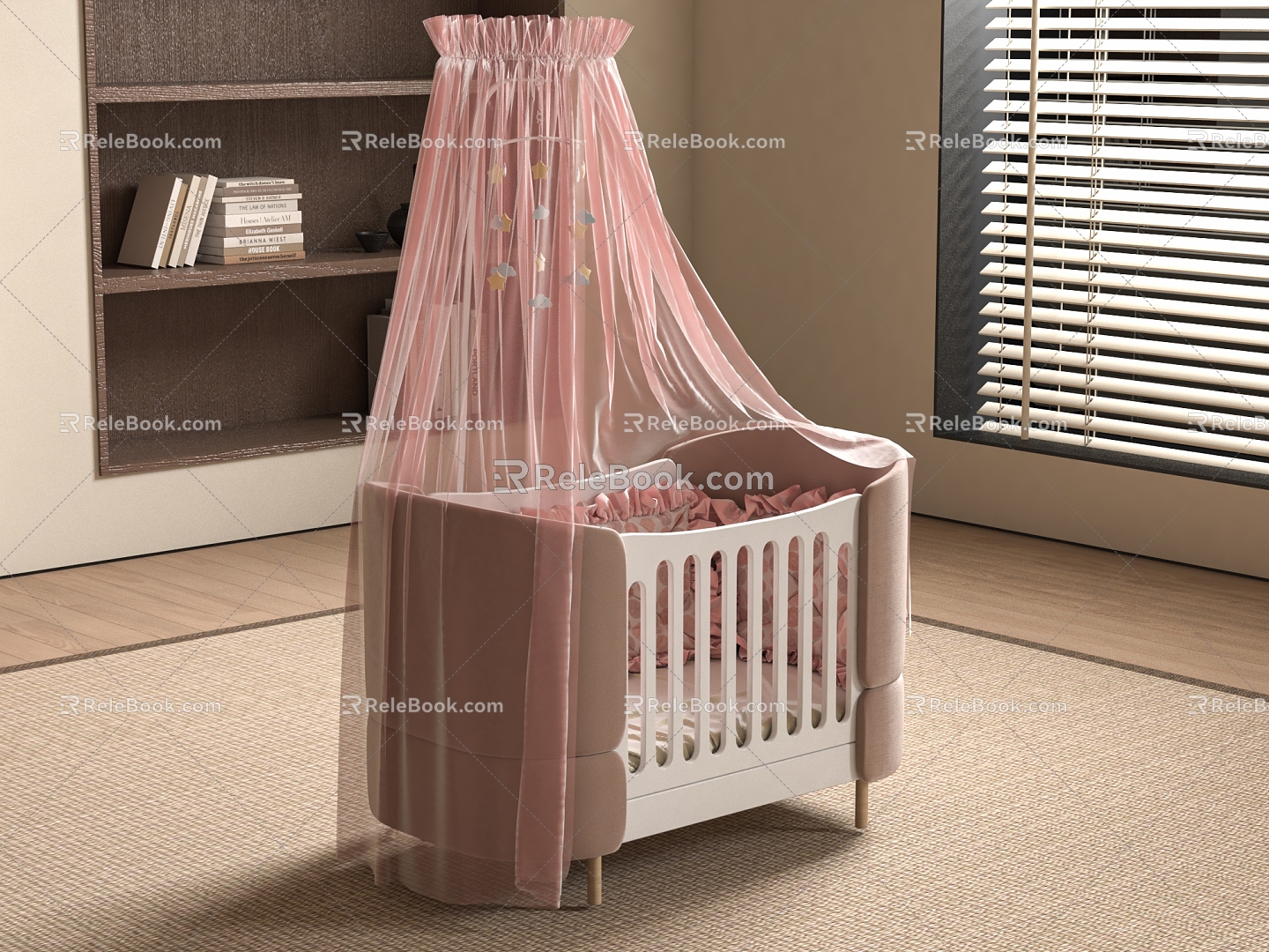 Modern Children's Bed Modern Children's Bed Fabric Bed 3d model