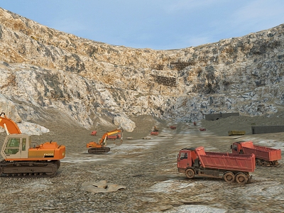 modern mining field mining area 3d model