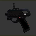 Pair of Black Tactical Pistols With Modern Design And Scope Attachment