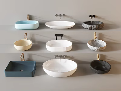 Wash basin wash basin counter basin faucet 3d model
