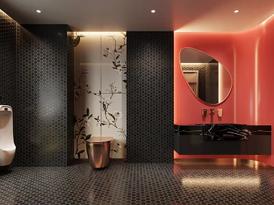 Modern Dark Toilet Club Toilet Luxury Toilet Public Toilet Hotel Toilet 3d model