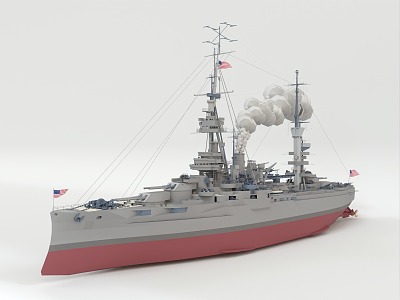 Modern Cruiser Battleship 3d model