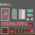 Essential Fire Safety Equipment Including Fire Extinguishers Hydrants Exit Signs And Alarm Buttons