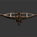 Antique Crossbow Weapon Traditional Design With Red Brown Stock And Metal Components