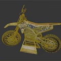 Yamaha Off Road Motorcycle With Red White Blue Graphics And Number 189 On Display Stand