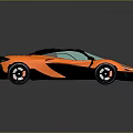 Orange And Black Sports Car With Sleek Aerodynamic Body And Reflective Surface