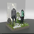 ANTA Sportswear Window Display With Two Mannequins Green Plants And Sport Outfits