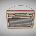 Vintage Retro Radio Speaker With Red And Beige Design FM AM Tuning And Portable Handle
