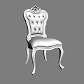 Classic Style Dining Chair With Intricate Carved Back And Beige Padded Seat