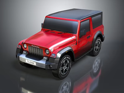 Red Off Road SUV With Black Roof And X Treme Stylish Exterior Design 3d model