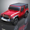 Red Off Road SUV With Black Roof And X Treme Stylish Exterior Design