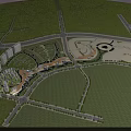 Aerial Planning of Modern Residential Area Featuring High Rise Low Rise Buildings Green Spaces Waterway