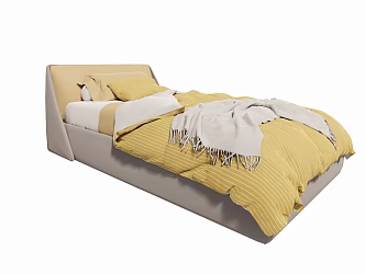 Modern Single Bed 3d model
