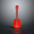 Vibrant Red Ukulele Musical Instrument for Home Decoration and Music Play