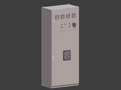 Industrial Control Cabinet With Meters Control Panel Buttons Switches And Lockable Door 3d model