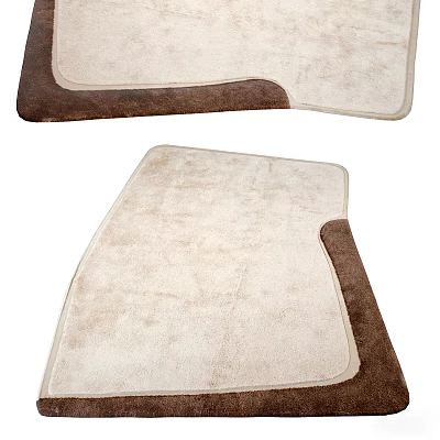 Soft Plush Modern Square Rugs With Beige And Brown Color Design 3d model