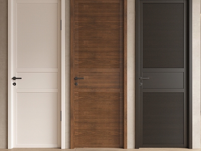 Modern shutter door single door bedroom door 3d model