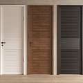 Modern shutter door single door bedroom door 3d model